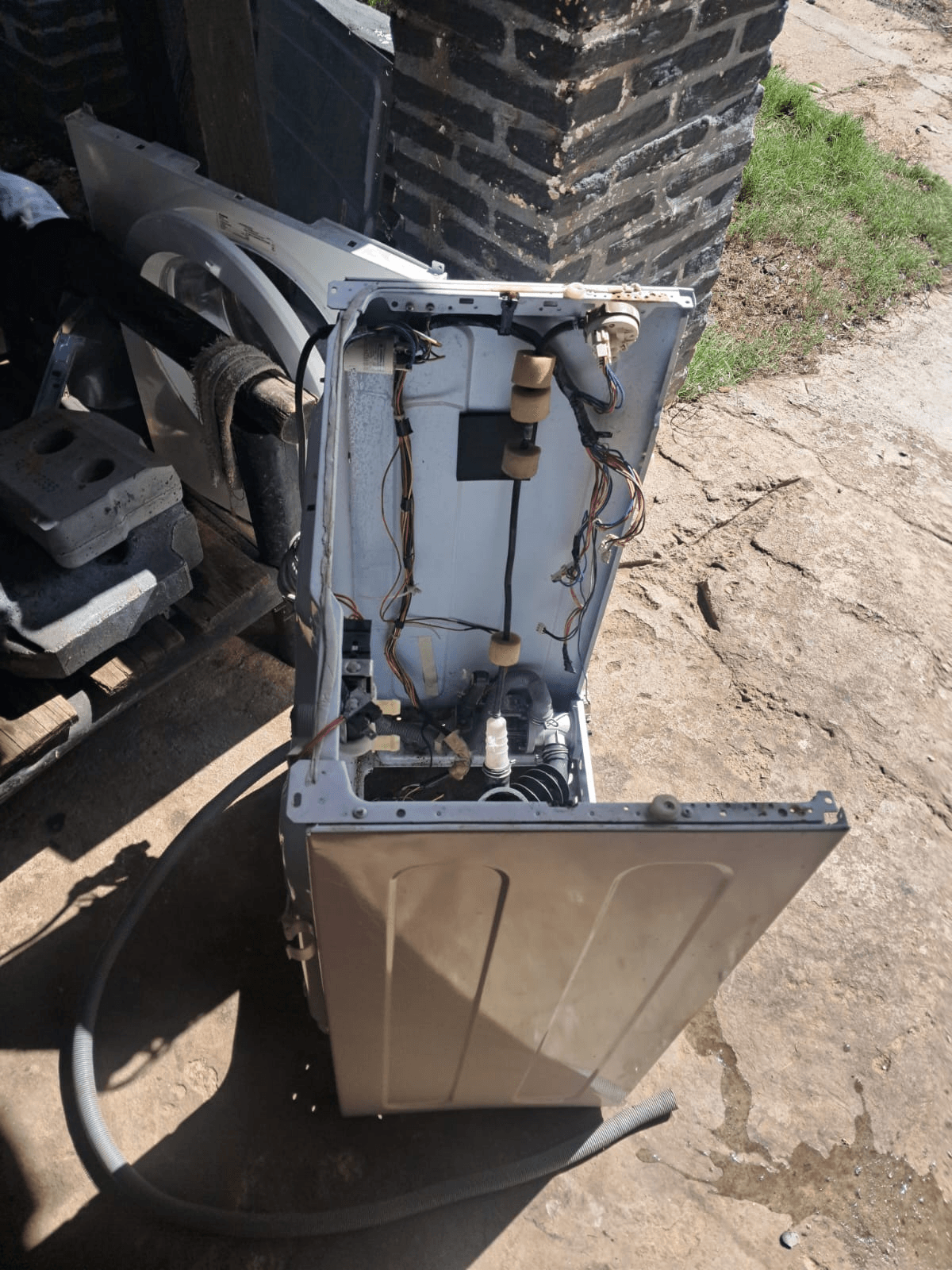 Cableado y conexiones internas de un lavarropas en revision